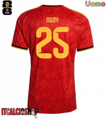 Belgio Nathan Ngoy #25 Prima Maglia Mondiali 2026 Manica Corta Belgio Nathan Ngoy #25 Prima Maglia Mondiali 2026 Manica Corta